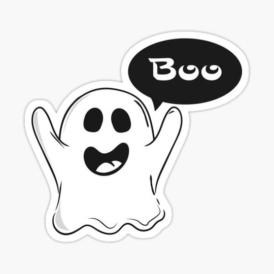 Discover Cute Ghost Saying Boo Design