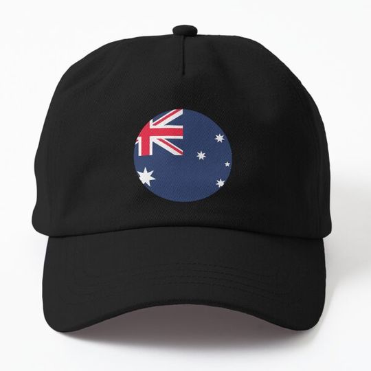 Discover Australia Circle Flag (On Black)