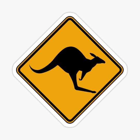 Discover Outback Kangaroo Crossing Road Sign