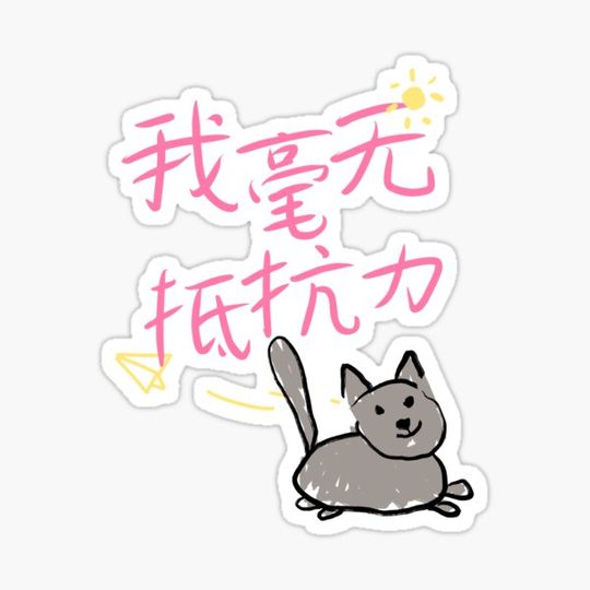Funny Chinese Text: I have no resistance 我毫无抵抗力