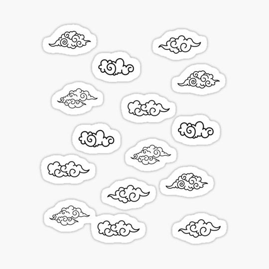 Discover Japanese Wind Clouds | Japanese Wind Clouds Graphic and sticker pack