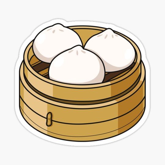 Discover Dim sum cartoon illustration
