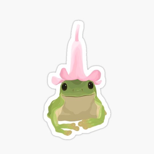 Discover frog with flower hat
