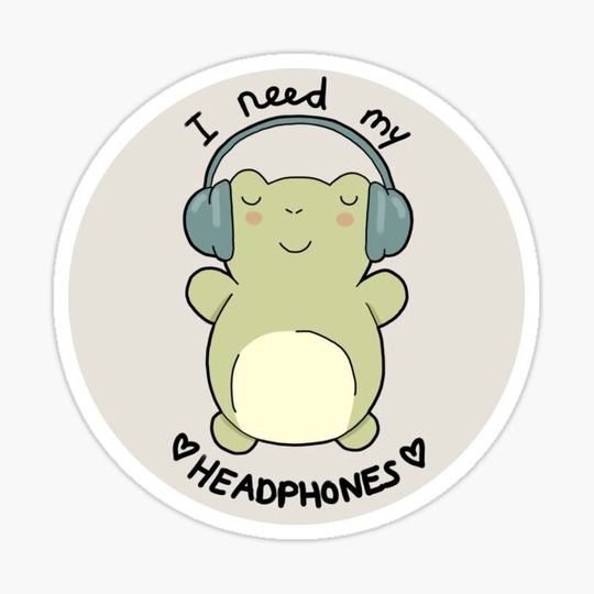 Discover Cute frog with headphones. Autism/ neurodiveristy.