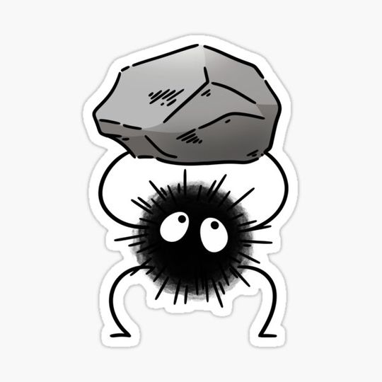 Discover little soot ghost with stone - “You are rocking it!”