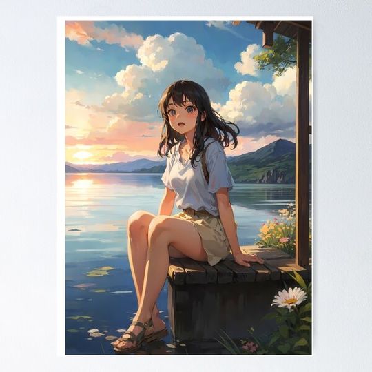 Discover Cute Lotus Girl - A Dreamy Anime Artwork