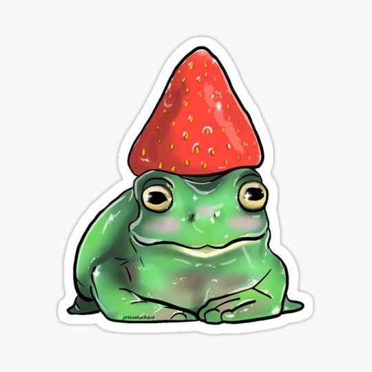 Discover Frog with a strawberry hat