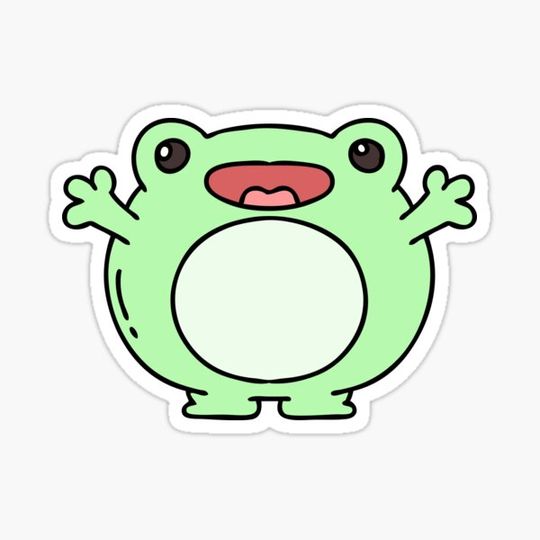 Discover cute cartoon happy frog