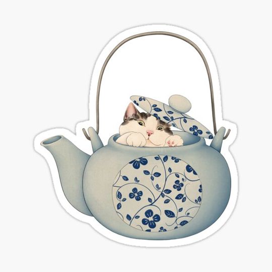 Discover Cat Hiding in Porcelain Teapot