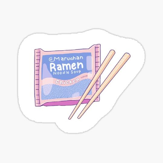 Discover Pastel Ramen with Chopsticks Sticker