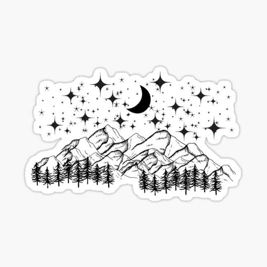 Discover Between the mountains and the stars STICKER
