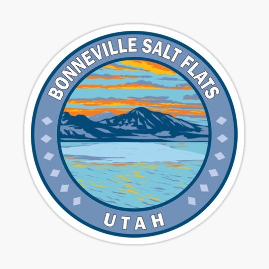 Discover Bonneville Salt Flats Utah Illustration Travel Art