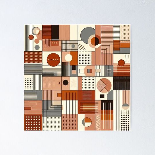 Discover Bauhaus-Inspired Minimalist Fabric Patterns Clipart - Digital Art Meets Modern Design
