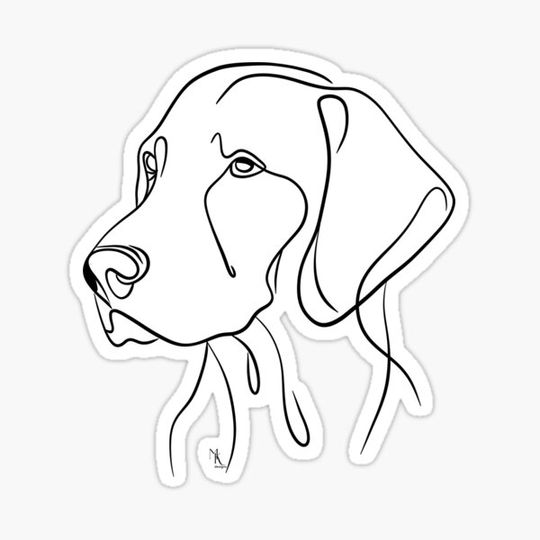 Discover Hungarian Vizsla dog line art -