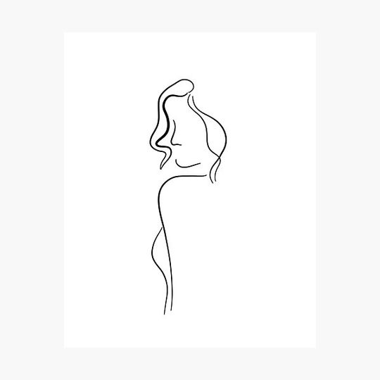 Discover Minimalist Woman Line Art Sketch - Sultry Susanna