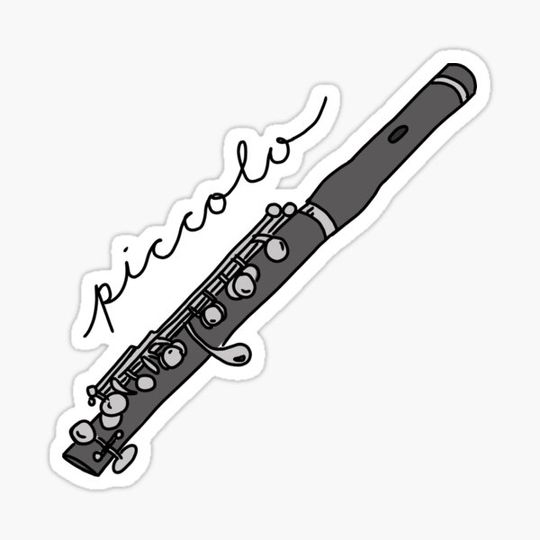 Discover Black and Gray Piccolo Line Art With Cursive