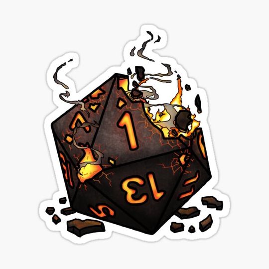 Discover Singed Natural 1 Tabletop RPG Gaming Dice