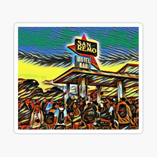 Discover Glastonbuy San Remo Hotel Bar Festival Artwork
