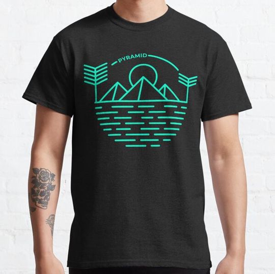 Discover Line Art: Desert & Pyramids (Cyan)