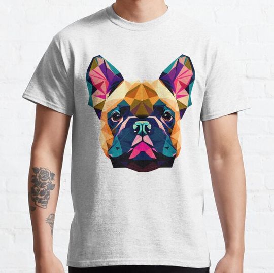 Discover French Bulldog Geometric Portrait - Lively