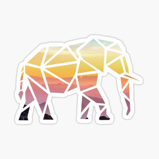 Discover Colourful Geometric Elephant