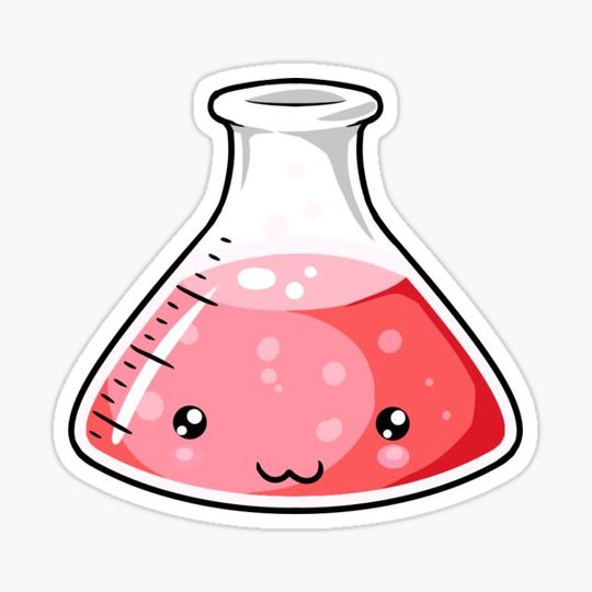 Discover Red Science Beaker Kawaii