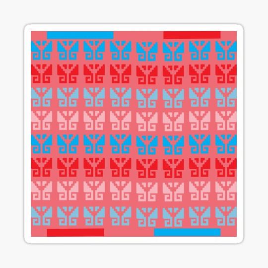Discover Aztec Motif Pattern Pink Blue