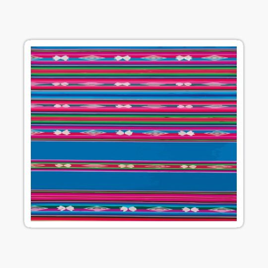 Discover Teal pink mexican embroidery mexican poncho stripes fabric vibrant decor