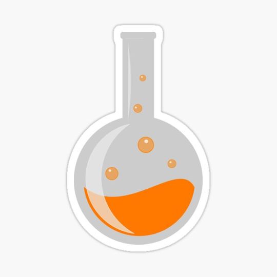 Discover Chemistry boiling flask test tube with bubbling orange liquid
