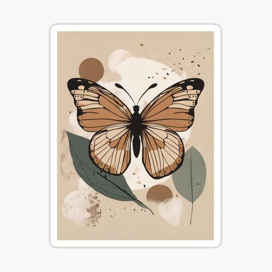 Discover Boho Minimalist Butterfly Decorative Poster Art