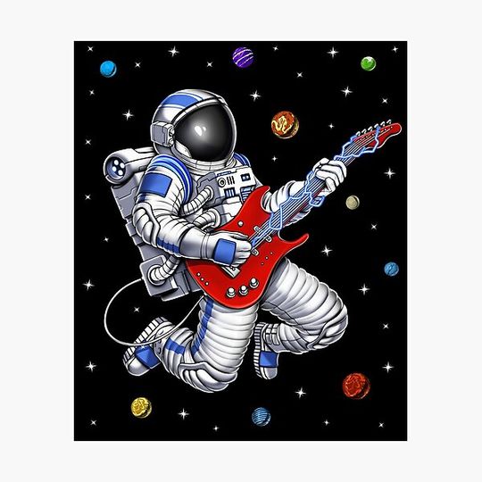 Discover Space Astronaut Playing Guitar