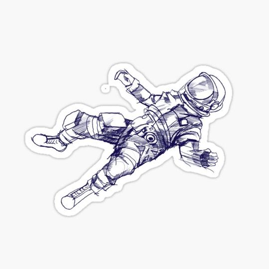 Discover astronaut hand drawing linear