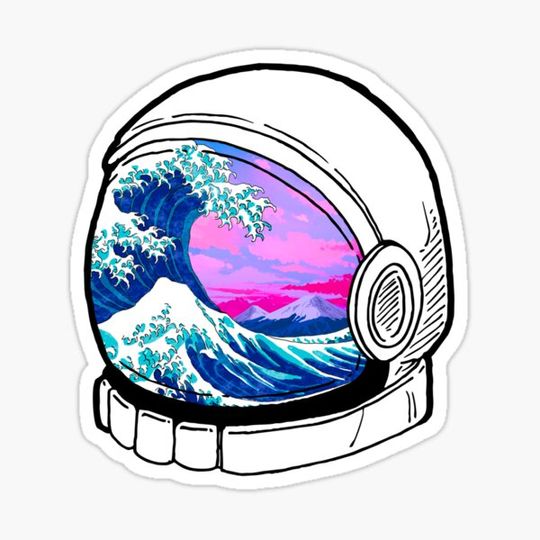 Discover Astronaut Space Helmet - The Great Wave