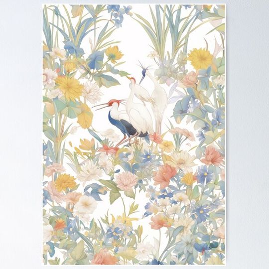 Discover Cranes in a Floral Paradise