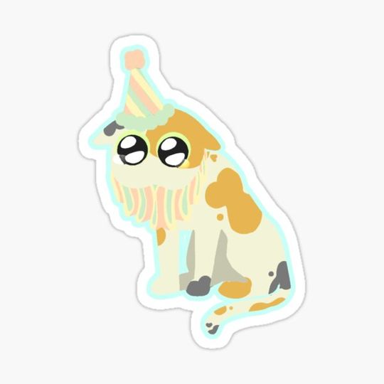 Pastel Colors Sad Clown Cat with Background