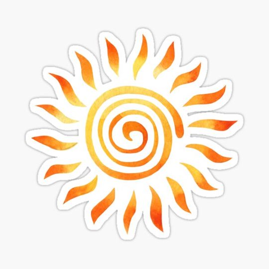 Discover Brushed Watercolor Painted Sun