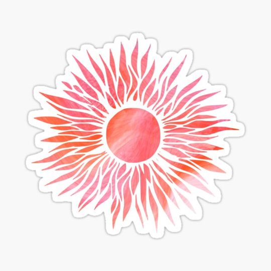 Discover Pink Purple Red Sun Watercolor