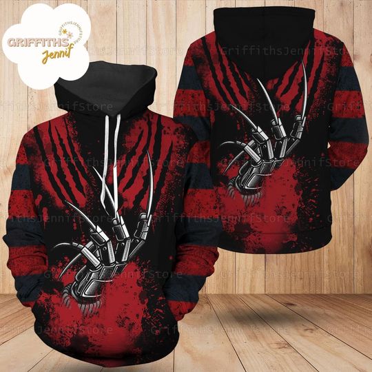 Discover Freddy Krueger Cosplay Hoodie, Freddy Krueger Hoodie, Nightmare On Elm Street Hoodie