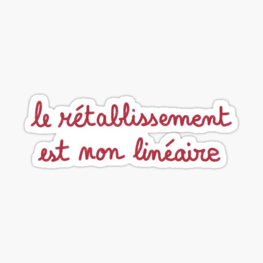 Discover Recovery is non-linear, chalk (pink, red background)