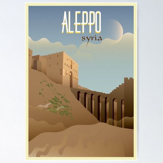 Discover Aleppo, Syria - Vintage Travel Poster