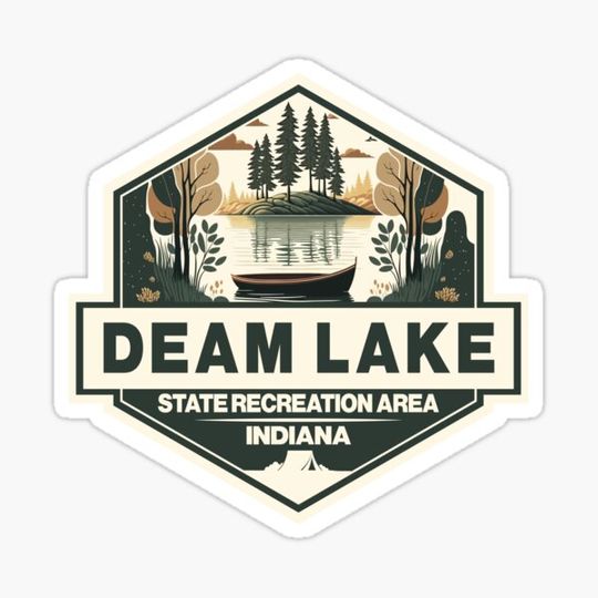 Discover Deam Lake State Recreation Area Indiana Travel Art Badge