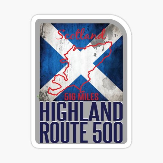Discover Scotland Highland Route 500 Sticker T-Shirt 16