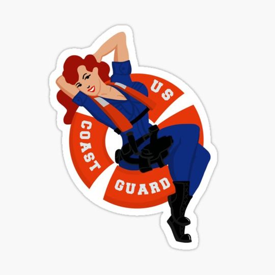 Discover Coast Guard Lifering Red Pinup