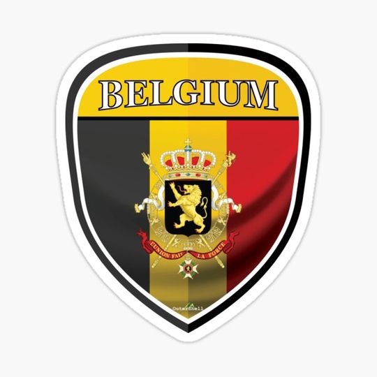 Discover BELGIUM Belgique Belgian Shield Sticker
