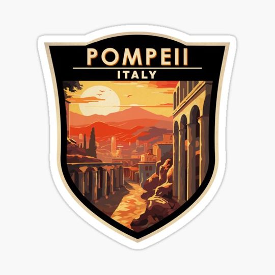 Discover Pompeii Campania Italy Travel Art Badge