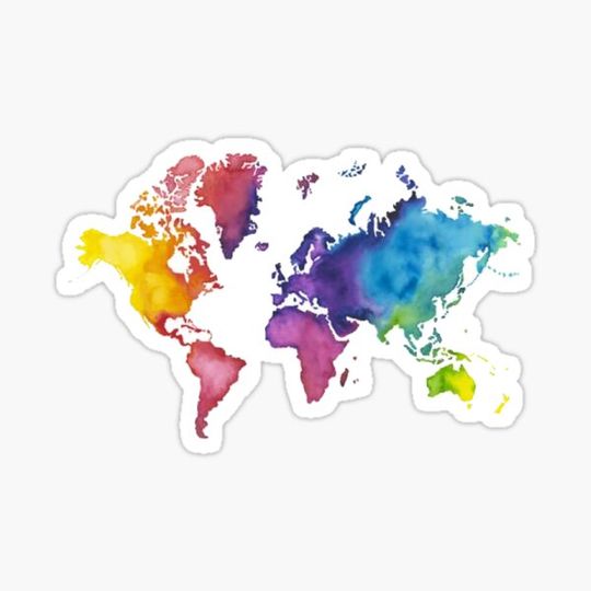 watercolor world map