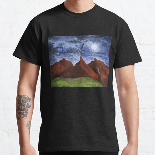 Discover Moonlit Mountain Range Watercolor