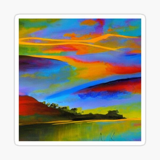 Discover Sunset Lake Watercolor