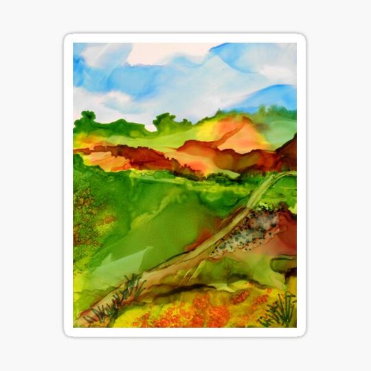 Discover Landscape Alcohol Ink abstract scene