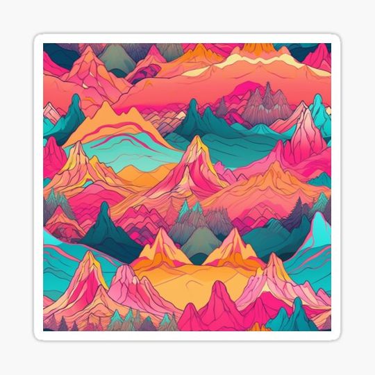 Discover Neon Mountain Pattern